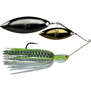 Picasso Inviz-R-Wire Double Willow Spinnerbait 3/8oz Chartreuse Gizzard Shad Gold/Nickel