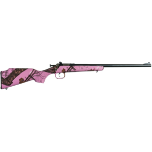 Crickett G2 Single Shot Youth Rifle 22 Long Rifle 16.125" Blued Barrel Black Frame Pink Blaze Monte Carlo Stock