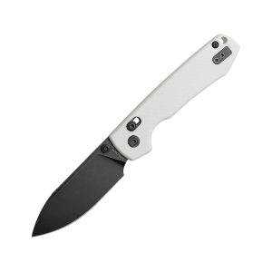 Vosteed Raccoon Crossbar Lock Pocket Knife 3.25" Drop Point Sandvik 14C28N Black Blade G-10 Handle White