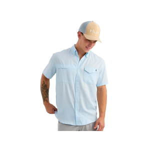 Huk Men's Tidepoint Short Sleeve Shirt Coastal Drift XL
