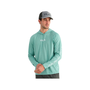 Huk Men's Airweight Hoodie Marine Blue Heather Medium