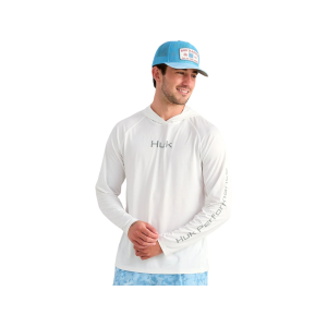 Huk Men's Airweight Hoodie White Large