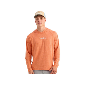 Huk Men's Airweight Hoodie Dusty Orange Heather 2XL