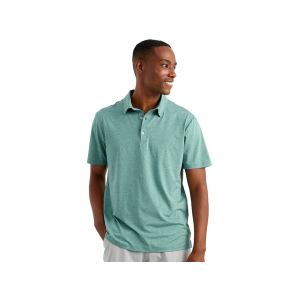 Huk Men's Pursuit Short Sleeve Polo Mineral Blue Heather Medium