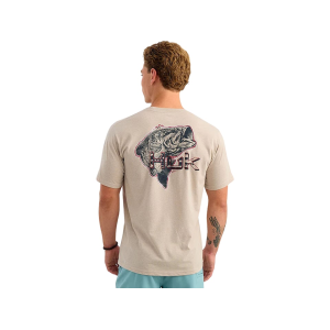 Huk Men's KC Americana Short Sleeve Crew Neck T Shirt River Rock Heather 2XL
