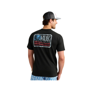 Huk Men's Born Wave Short Sleeve Crew Neck T Shirt Black XL