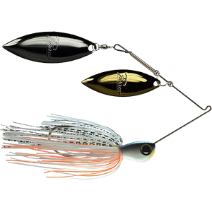 Picasso Titanium HP Double Willow Spinnerbait 1/2oz White Shad Gold/Nickel