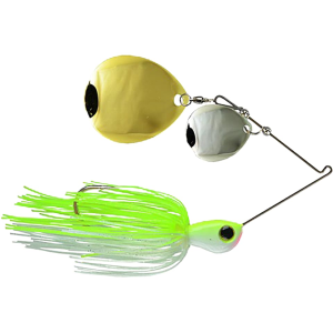 Picasso Titanium HP Double Colorado Spinnerbait 3/8oz Chartreuse/White Nickel/Gold