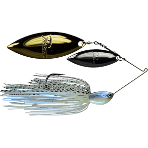 Picasso Inviz-R-Wire Double Willow Spinnerbait 1/2oz Blue Glimmer Shad Nickel/Gold