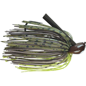 Picasso Custom Hand Tied Old School Dock Rocket Jig Camo Craw/Chartreuse 1/2 oz