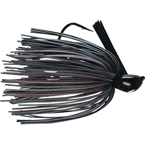 Picasso Custom Hand Tied Old School Dock Rocket Jig Full Black/Brown Rubber 1/2 oz