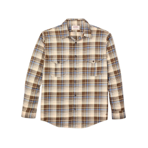 Filson Men's Lightweight Alaskan Guide Long Sleeve Shirt Cream Multicolor Plaid 2XL