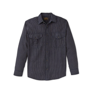 Filson Men's Lightweight Alaskan Guide Long Sleeve Shirt Indigo/Ticking Stripe 2XL