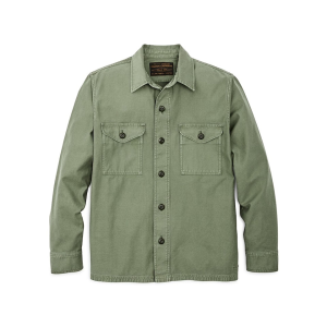 Filson Men's Field Shirt Jacket Washed Fatigue Green Medium