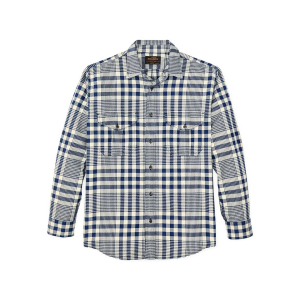 Filson Men's Lightweight Alaskan Guide Long Sleeve Shirt Indigo Multicolor Gingham XL