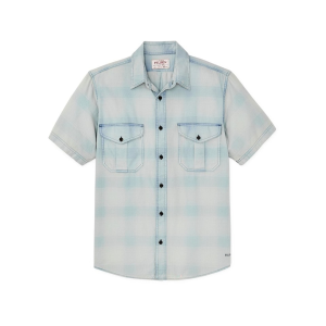 Filson Men's Lightweight Alaskan Guide Short Sleeve Shirt Indigo Plaid XL