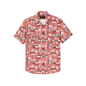 Filson Men's Lightweight Alaskan Guide Short Sleeve Shirt Russet/Print Large