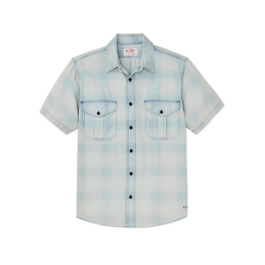 Filson Men's Lightweight Alaskan Guide Short Sleeve Shirt Indigo Plaid 2XL