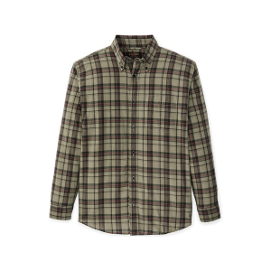 Filson Men's Madras Long Sleeve Shirt Olive/Gravel Plaid 2XL