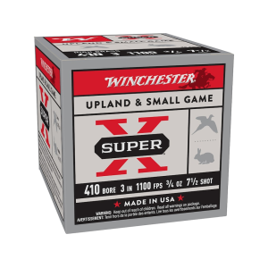 Winchester Super X High Brass 410 Ammo 3" #7-1/2 Lead Shot 3/4 oz Case of 250 (10 Boxes of 25)