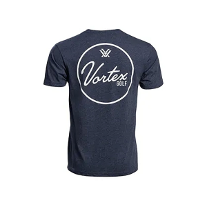 Vortex Optics Men's Golf Script Short Sleeve Crew Neck T Shirt Navy Heather Large