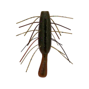 Yamamoto Fuzzy Nuki 3.5" Worm Dark Green Pumpkin/Amber Laminate
