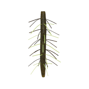 Yamamoto Fuzzy Senko 5" Soft Stickbait Green Pumpkin/Black Flake/Chartreuse Skirt