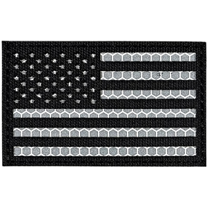 Merica Life IR Reflective US Flag Morale Patch Black and White - Merica Life