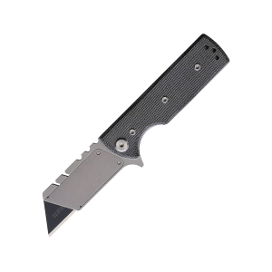 Chaves Knives CHUB Flipper Pocket Knife 2.625" Utility Stainless Steel Stonewashed Blade Micarta Handle Black