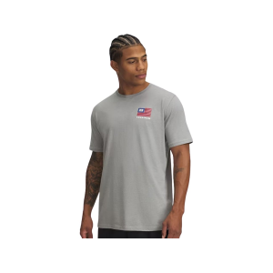 Under Armour Men's Freedom Left Chest T Shirt Steel Medium Heather/White Medium