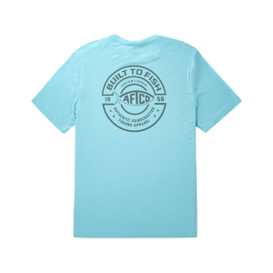 AFTCO Men's Ocean Bound Short Sleeve Crew Neck T Shirt Fathom Heather 2XL