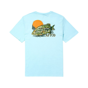 AFTCO Men's Reflection Short Sleeve Crew Neck T Shirt Clearwater Large