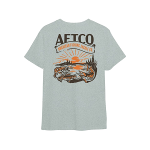 AFTCO Men's Backwoods Short Sleeve Crew Neck T Shirt Seafoam Heather 2XL