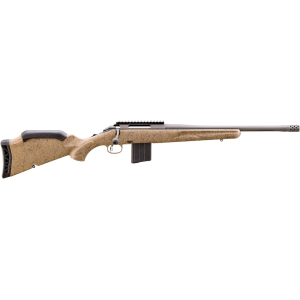 Ruger American Ranch Gen II Bolt Action Rifle 22 Creedmoor 16.4" Fluted Cobalt Cerakote Threaded Barrel Cobalt Cerakote Frame Flat Dark Earth Field Stock