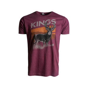 Kings Camo Men's Back Forty Short Sleeve Crew Neck T Shirt Heather Burgundy Medium