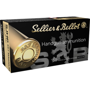 Sellier & Bellot 357 Magnum Ammo 158 Grain Semi-Jacket Hollow Point Box of 50