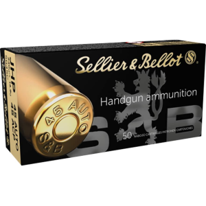 Sellier & Bellot 45 ACP Ammo 230 Grain Jacketed Hollow Point Box of 50