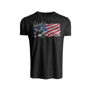 Kings Camo Men's USA Whitetail Short Sleeve Crew Neck T Shirt Heather Graphite XL