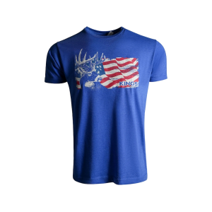 Kings Camo Men's USA Whitetail Short Sleeve Crew Neck T Shirt Heather Royal Medium