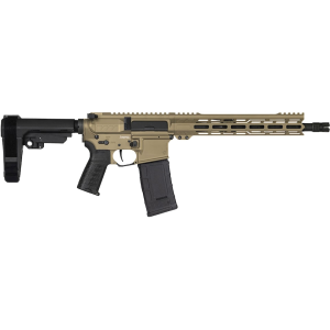 CMMG Banshee Mk4 300 AAC Black Pistol Braceout (7.62x35mm) Pistol 12.5" Threaded Barrel 30+1 Round Coyote Tan Pistol Brace