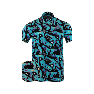 Retro Rifle Men's The 80 Short Sleeve Shirt Coastal Teal/Black Medium