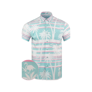 Retro Rifle Men's Retro Miami Short Sleeve Shirt White/Blue Medium
