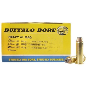 Buffalo Bore 41 Remington Magnum Ammo 170 Grain Jacketed Hollow Point Box of 20