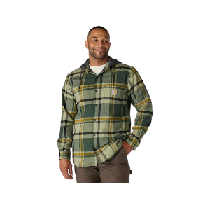 Carhartt Men's Rugged Flex Relaxed Fit Flannel Shirt Jacket Forestry Green XL