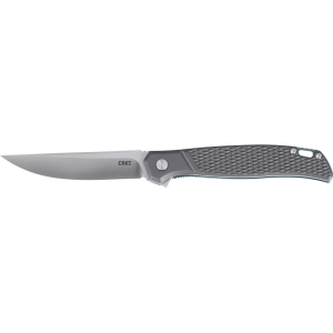 CRKT Scar Pocket Knife 3.3" Drop Point D2 Satin Blade Aluminum Handle Gray