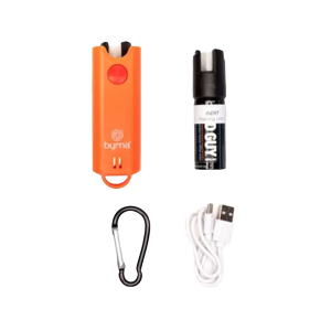 Byrna Duo Rechargeable Personal Alarm with Bad Guy Repellant Pepper Spray Orange