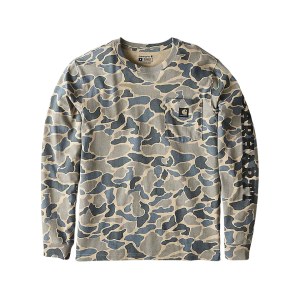 Carhartt Men's Relaxed Fit Heavyweight Long Sleeve Logo T Shirt Khaki Vintage Camo Medium