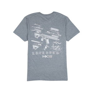 Daniel Defense Men's Blue Print Short Sleeve Crew Neck T Shirt Gray Large