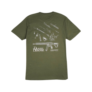 Daniel Defense Men's PCC Blueprint Short Sleeve Crew Neck T Shirt Green Medium