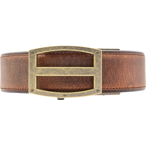 Nexbelt Titan Ironhide EDC Gun Belt 1-1/2" with Brown Steel Buckle Leather Brown